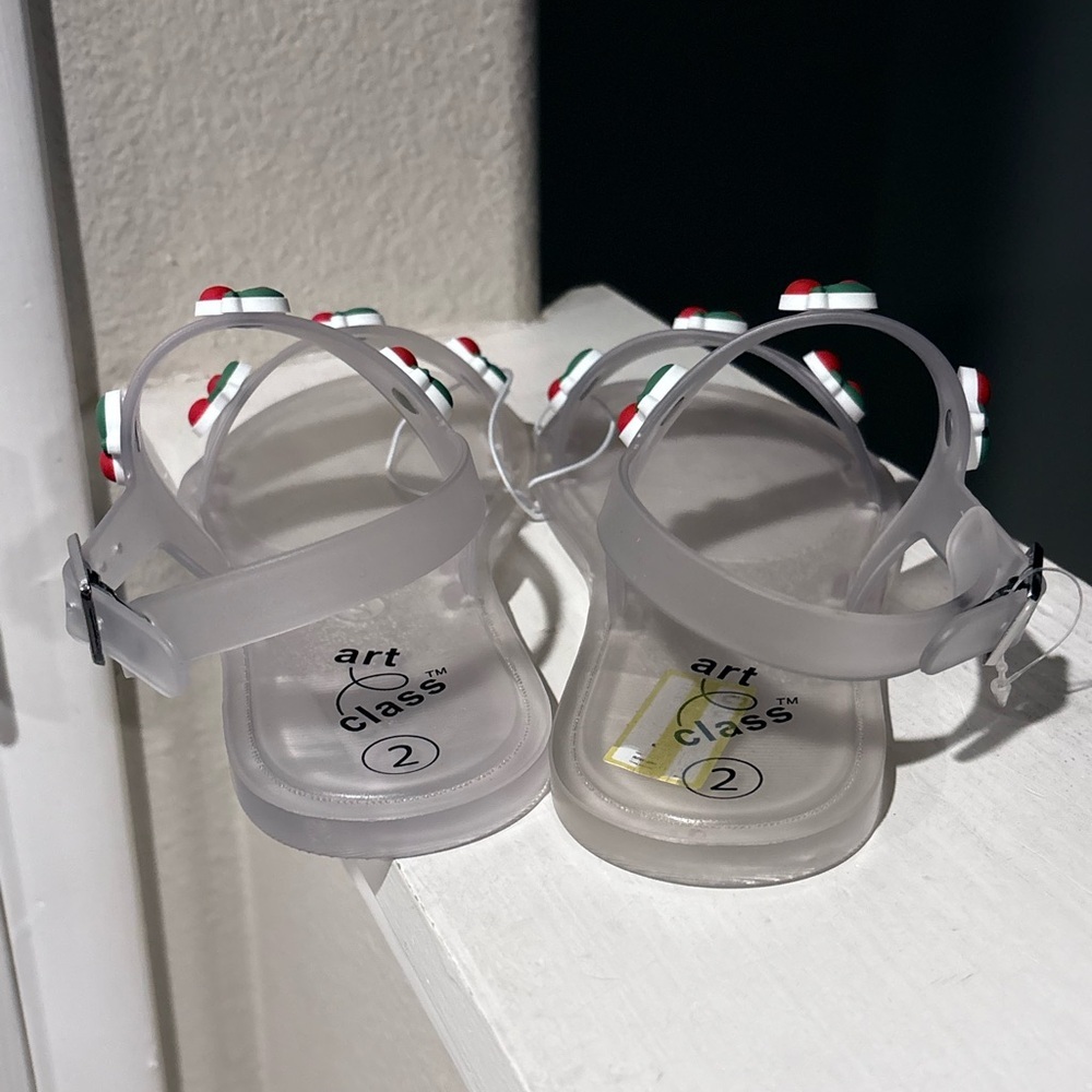 NEW Art Class Shoes Girls Clear Saniah Jelly Sandals Cherries Youth Size 2Y - Picture 3 of 4